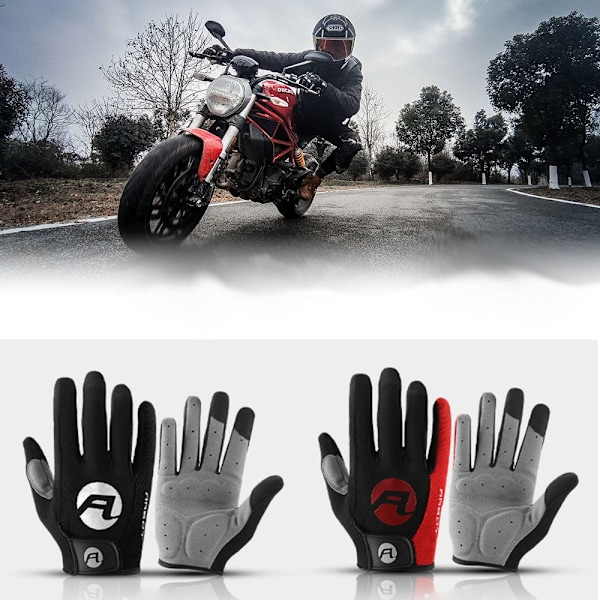 2 stk. Motorcykel Ridhandskar Full Finger Vantar SVART XL Sort Black XL