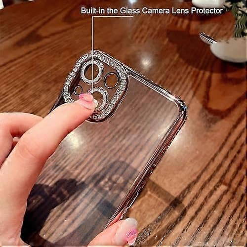 Glitterdeksel til iPhone 15, Bling Diamant Rhinestone med Kamerabeskyttelse[GPA]