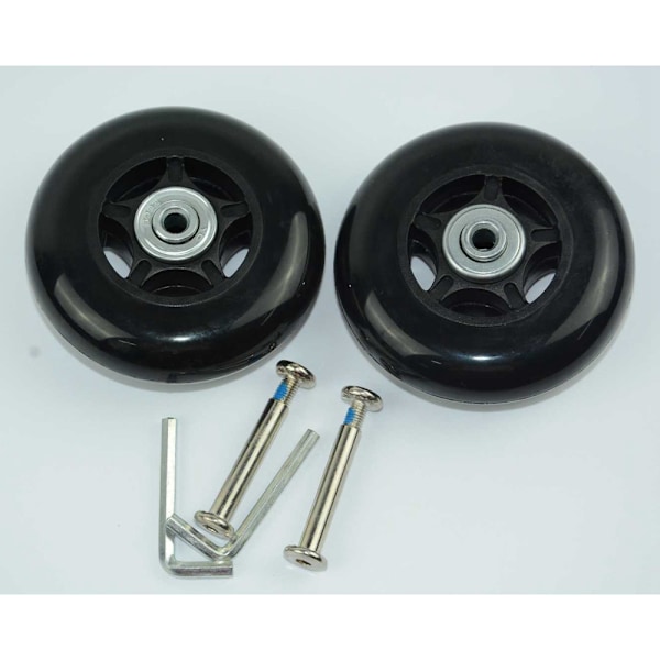 2 Ange resväska ersättningshjul axlar deluxe 70mm