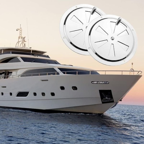 Rund luftventil i rostfritt stål, runt ventilgaller 125 yacht