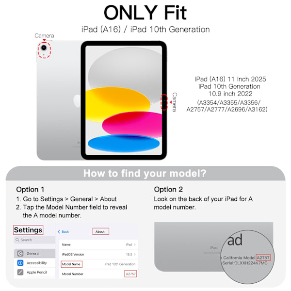 Slim Standfodral för iPad 11:e/10:e generationen (2025/2022) - Blått hårt skal[GPA]