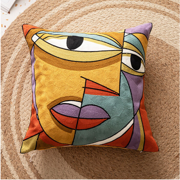 Abstrakt Van Gogh Mjau Stjerne Mann Broderte Putetrekk Putepute Seng Sofa Bilpute