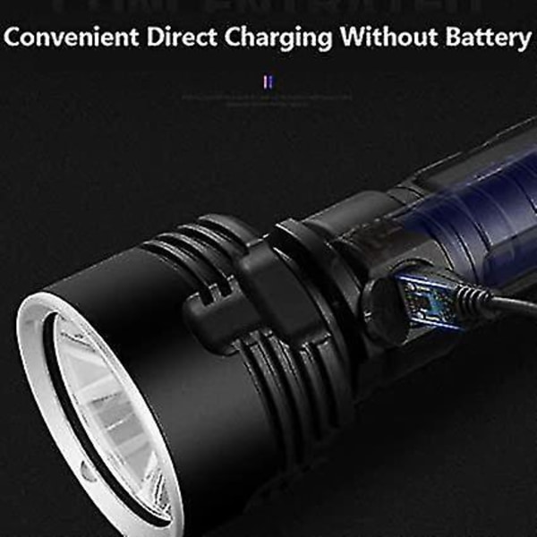 30 000-100 000 Lumen Högpresterande LED Vattentät Ficklampa