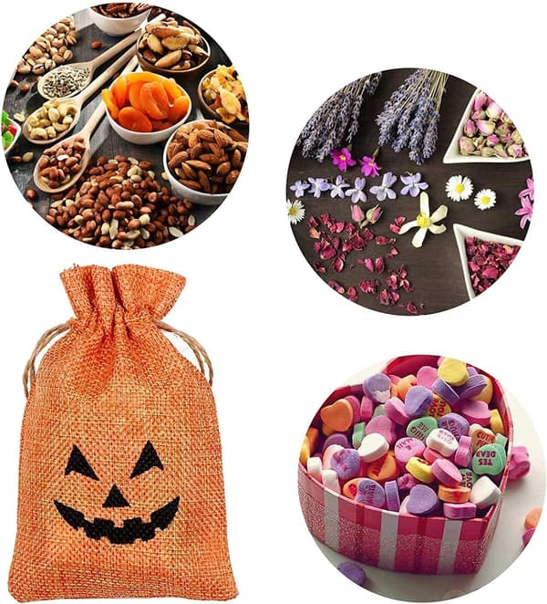 12 Halloween godispåsar med dragsko rolig pumpa godisgåva