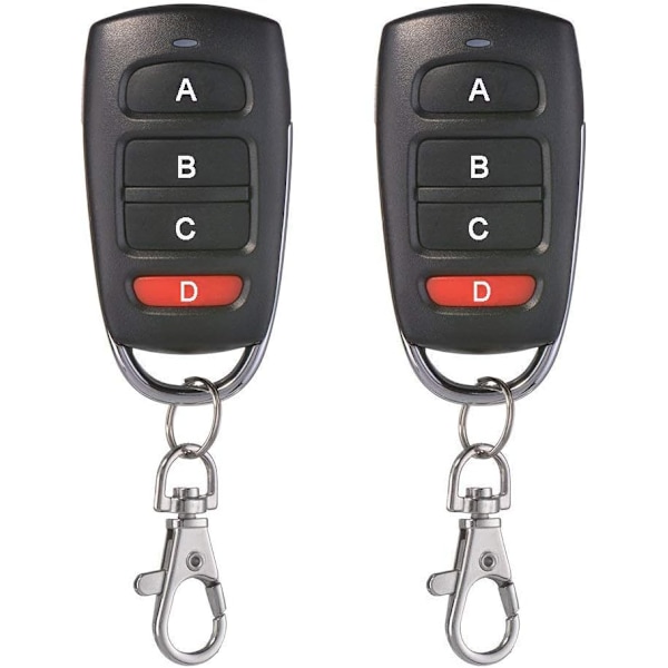 2-pak Universal Garageport Kloning Nøgle Fjernbetjening 433MHz 4-Knaps Klon til Garageport Elektrisk Port osv.