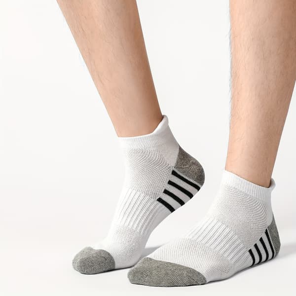 Ankelstrømper for menn, uformelle, forretningsmessige, 8 par, bomull, stripete 6-10 Gray