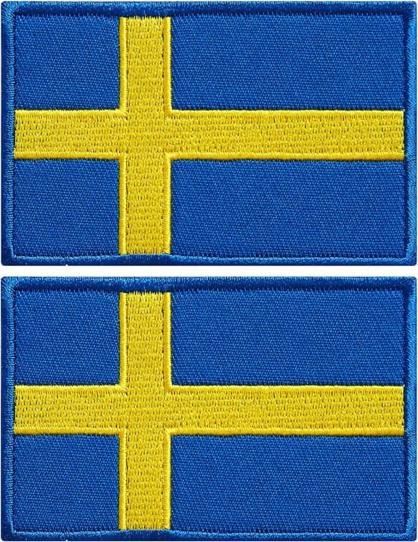 2-pakkaus Ruotsin lippumerkit brodeeratut ruotsalaiset lippumerkit