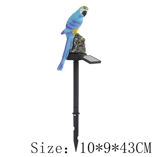 Solcellsdriven LED-lampa Parrot Gräsmatta Ljus BLÅ Blue