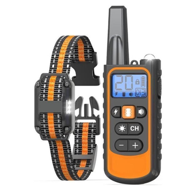 Rechargeable Dog Training Collar, 800m Range, with Vibration, Sound, Static Shock, and Light Modes