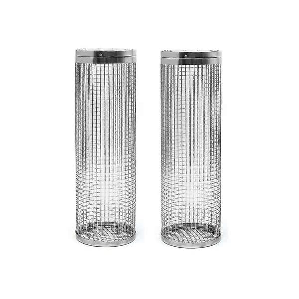 2 Pcs Rolling Grilling Baskets - Best Grilling Basket Ever, Stainless Steel Round Grill Net