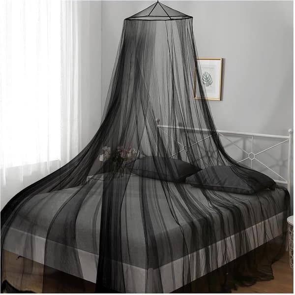 Mosquito Net - Dome Mosquito Net - Bed Net - Double Bed Mosquito Net - Easy to Assemble - 60*250*850cm - Black
