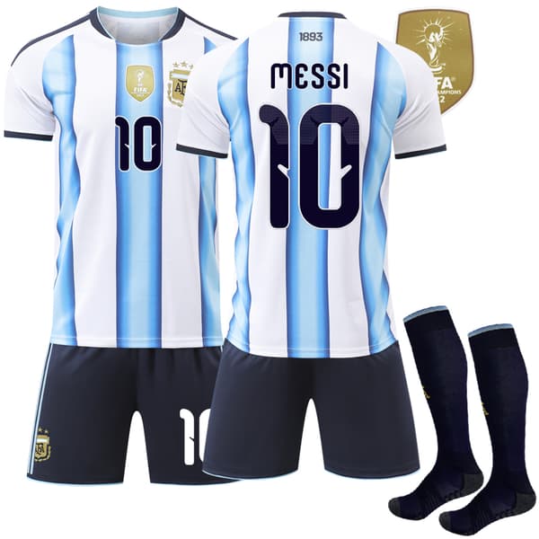 VM 2026 Argentinas herrlandslag hemmafotbollströja nr 10 Messi 20