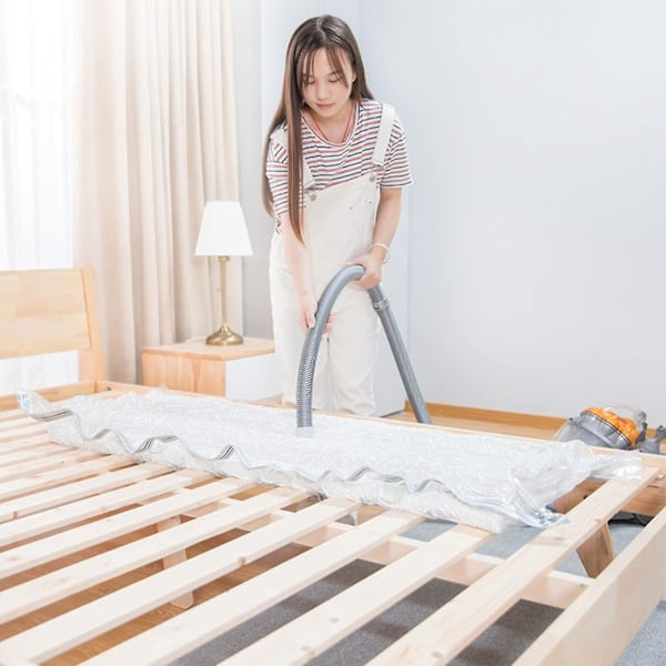 Suuret tyhjiöpakkauspussit patjoille ja vaatteille, vedenpitävät, lukittavat, uudelleenkäytettävät, tilaa säästävät, puristavat patjan 80 %, ei tyhjiöpumppua, 220*100cm