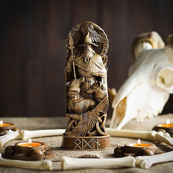 4 stk. Nordiske Guder Dekorativ Resin Statuer Tilføj Charme til Dit Hjem