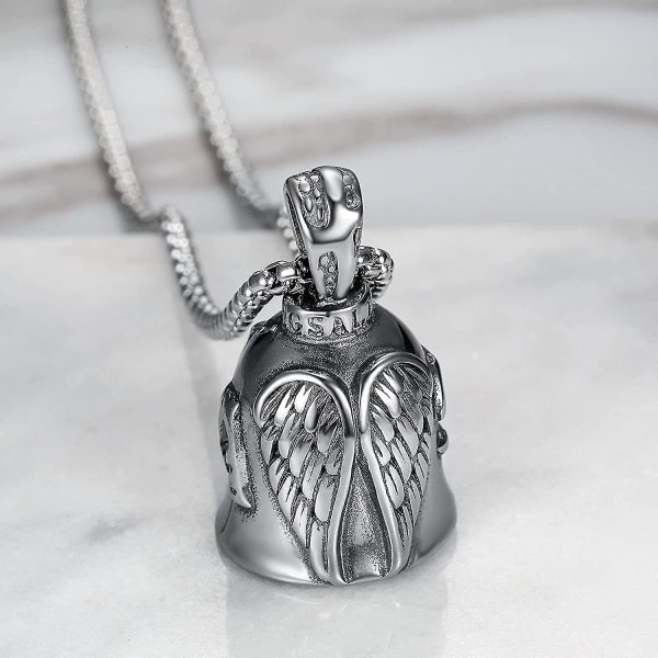 Bell Ängelvinge Riddare Klocka Bokstäver Nyckelring Motorcykel Cykel Ridning Guardian Bell 1 st silver IC