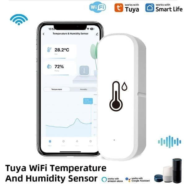 WiFi termometer hygrometer med app-advarsler, 1/2/4-pak[GPA] 1-pack