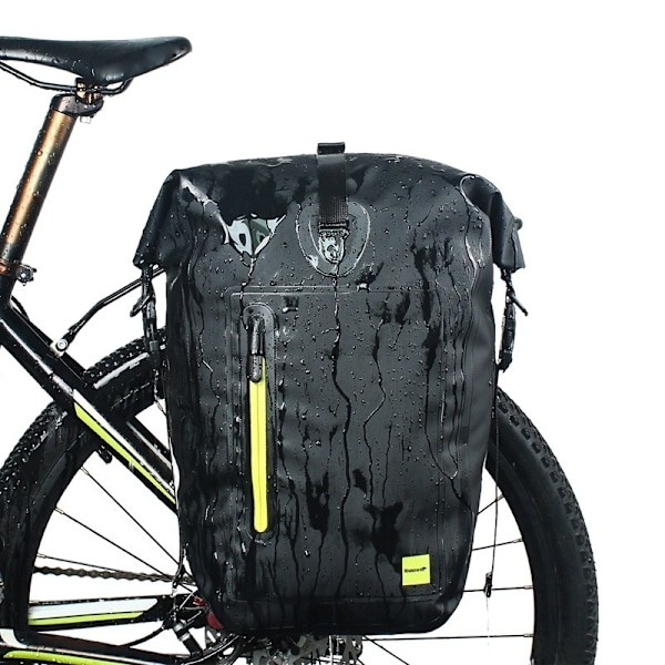 25L Pyörän vedenpitävä laukku Takalaukku Pyöräilytarvikkeet black/green