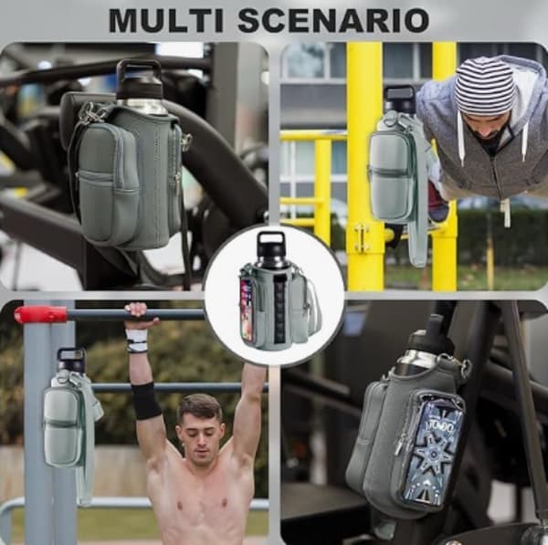 Magnetisk Gymbag med Justerbar Stropp og Flaskeholder