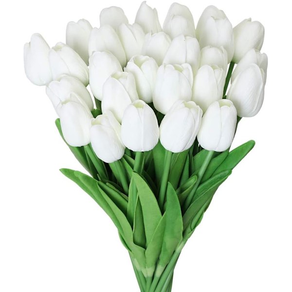 30 stk kunstige tulipanblomster Fake tulipaner Bukett Real Touch