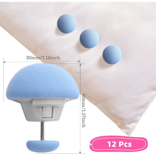 12 st Svamptäcke Klämmor Halkfria Täcke Hållare Klämmor Täcke Hållare Fixator för Filt Lakan Gardin Strumpor Madrassöverdrag Blue