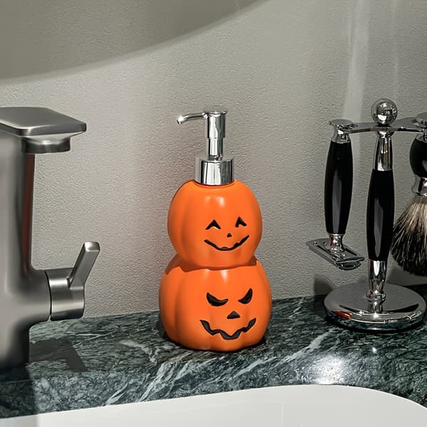 Halloween Pumpa Tvålpump, Söt Jack-O'-Lantern Handtvålpump för Badrum och Kök JackO Soap Disp