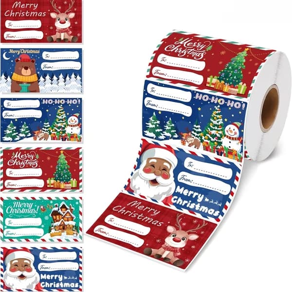 Julegavelapper selvklebende etiketter for gaver og kort 210pcs