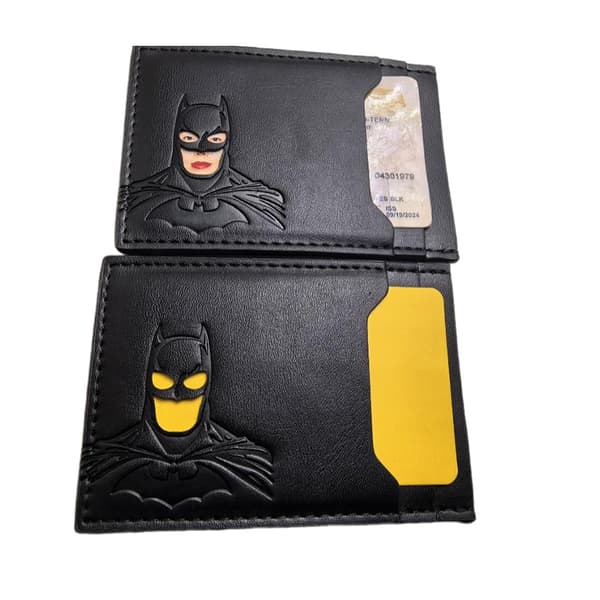 Superhelte maske læder patch pung kortholder