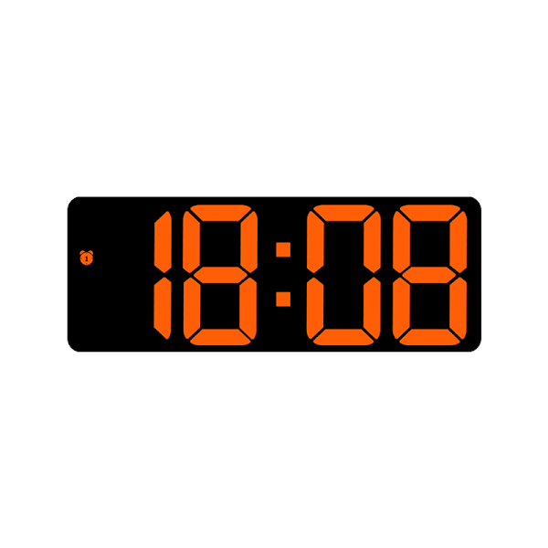 Stort digitalt bordur med stort display, store tal, let at bruge, 12/24 timer til lager, garage, stue