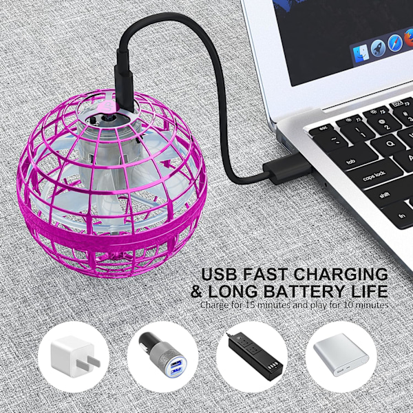 AMERFIST Flygende Ball Leke, Hover Orb, 2022 Magisk Kontroller Mini Drone, Boomerang Spinner 360 Spinnende UFO Sikker Barn Voksen