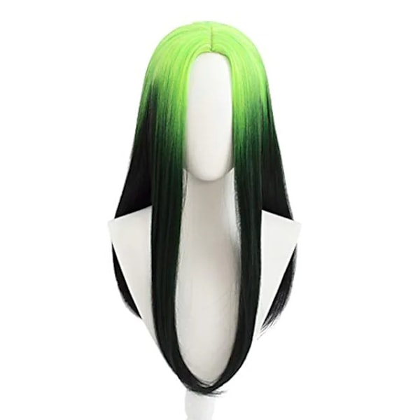 Neongrön peruk, Billie Eilish Cosplay Peruk Sminktillbehör