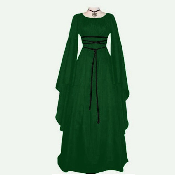 Damekjole Middelalder Victorian Halloween Kjole Sort Black M