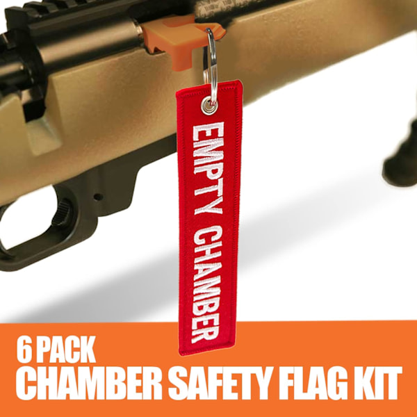 Kammersikkerhetsflagg for rifle hagle, 6 sikkerhetsflagg med hvit