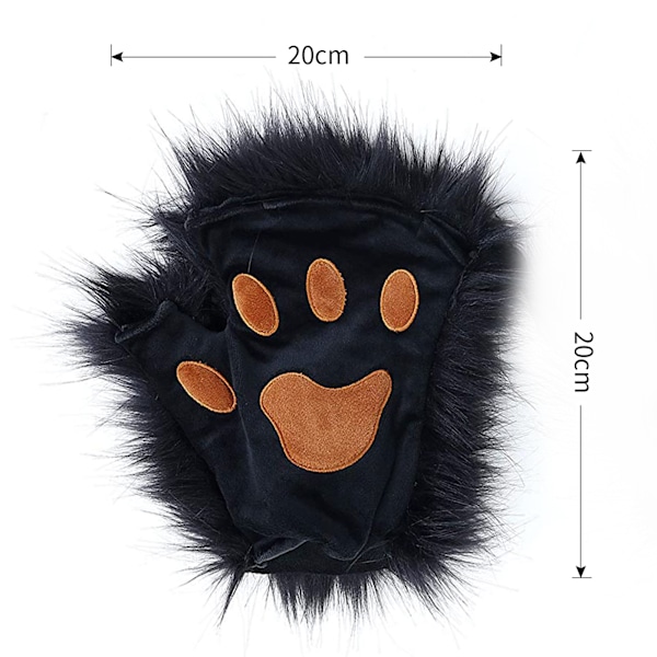 Simulointi Pehmeät Ketun Korvat Pääpanta Hännän Cosplay Vaatteet Puku Svart