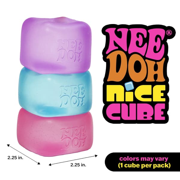 Needoh Nice Cube Stressball & Fidget Toy Blå blue