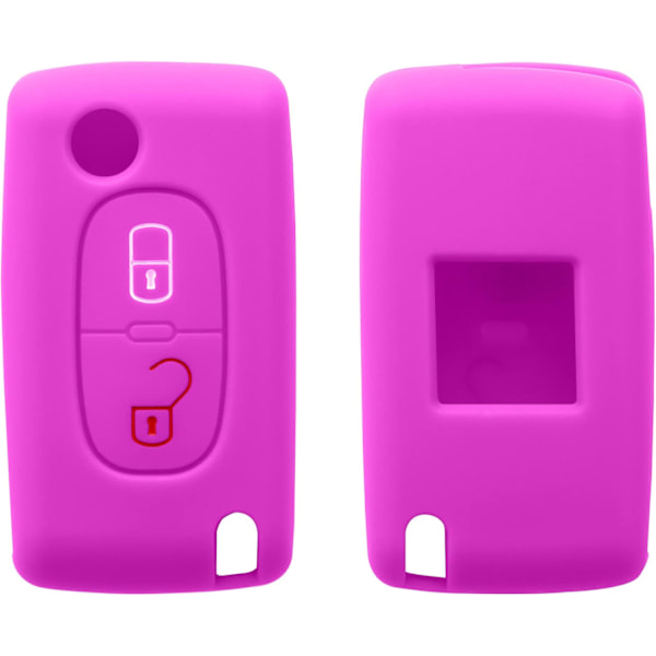 Fuchsia Nyckelbricka Kompatibel med Peugeot Citroen 2-Knapps Fjärrkontroll D