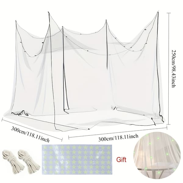 Camping Myggnät Enkel Öppning 300x300x250cm Vit Polyester 300x300x250cm White