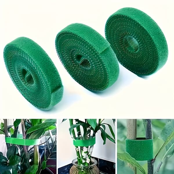 Återanvändbar växtbindare 4 rullar - Flexibel stödband i nylon för klätterväxter, blommor, trädgårdsväxter 4 Rolls 100cm