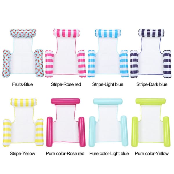 Oppustelig flydende række flydepool seng poolstol Stripe rose red