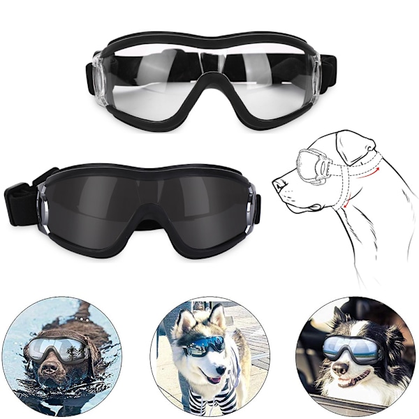 Hundglasögon Solglasögon Skyddsglasögon Vit white
