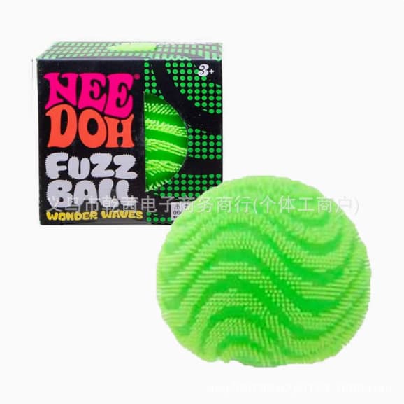 NeeDoh Fuzz Ball Stressleke, Myk Klembar Sensorisk Fidget for Angstlindring Green
