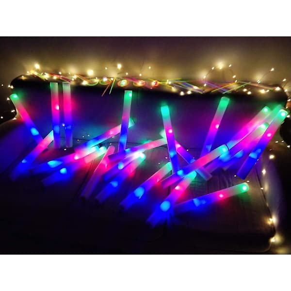 Bulk Glow Sticks - 24 LED-skumstaver med 3 blinkende moduser
