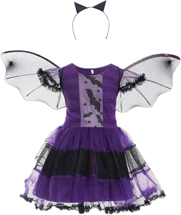 Fancy heksekostyme til barn til Halloween