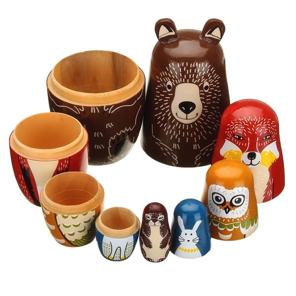 Russiske dukker / Matryoshka - Babushka-dukke - Dyr multifärg multicolor
