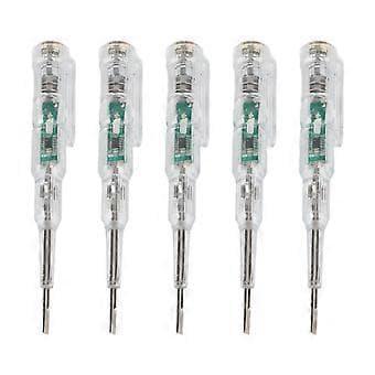 5st Electric Test Pen Multifunctional Strong LED Light Transparent Shell Inductive Voltage Tester Screwdriver