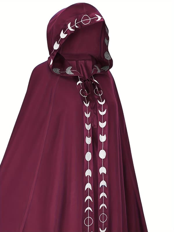 Hætteklædt kappe til voksne Middelalder Renæssance Cosplay Kostume til Halloween og Rollespil M Deep Red