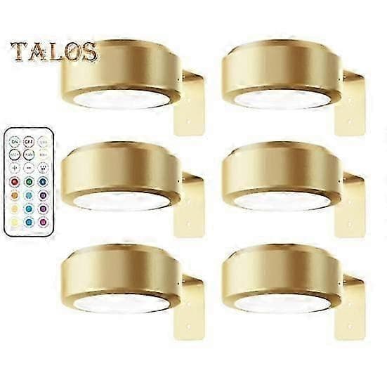 Gullfjernkontroll Bildelys, 100 Lumen, Dimbar, 3 Lysmoduser, Batteridrevet[GPA] 6pcs golden