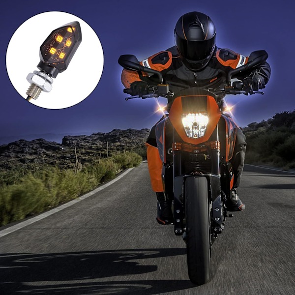 4 kpl Mini LED-vilkut moottoripyörään, vedenpitävät, hyväksytyt etu- ja takavilkut, yleismallinen 12V, yhteensopiva Harley Kawasakin ja Yamahan kanssa
