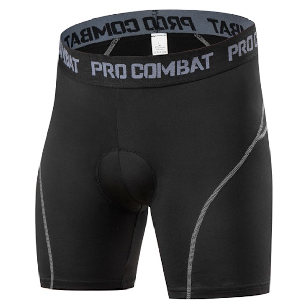 Herrcykelbukser 3D-polstrede MTB cykelbukser åndbare Sort-Grå Black-Grey XL