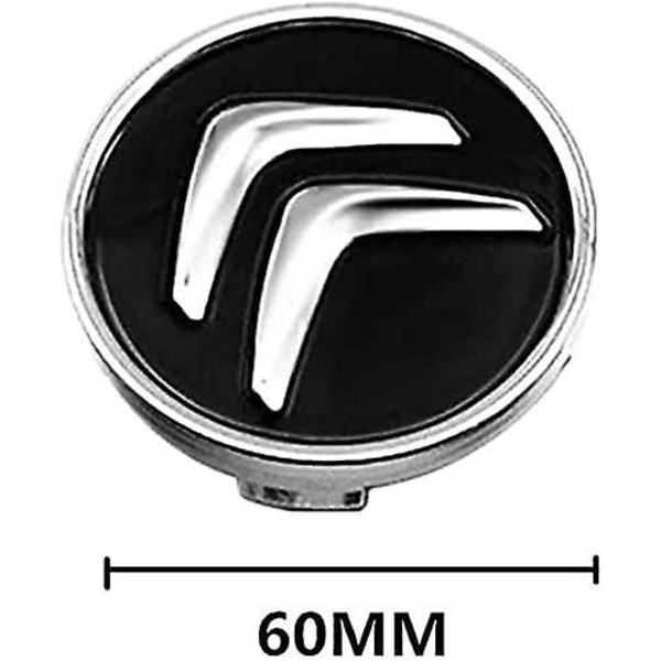4 stk. Navkapsler til Citroen C4 Picasso C3 Berlingo C5 X7 C2 C1 Ds3 Zx Xsara C8 Ds Ds4 60mm, Fælgcenterkapsler med Emblem