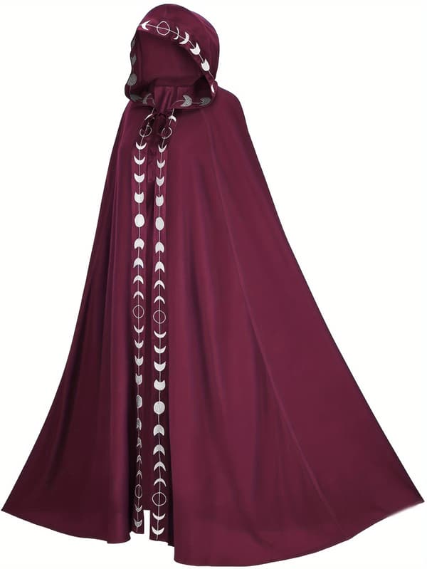 Hætteklædt kappe til voksne Middelalder Renæssance Cosplay Kostume til Halloween og Rollespil M Deep Red